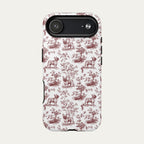 French Bulldog Burgundy Toile phone Case