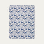 Bernese Mountain Toile De Jouy Fleece Blanket