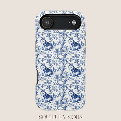 Alaskan Malamute Toile De Jouy Magnetic Phone Case
