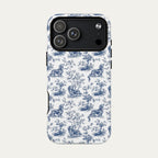 Dachshund Longhaired Blue Toile Phone case