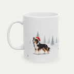 Custom Border Collie Tri Color  Christmas Santa Hat Mug
