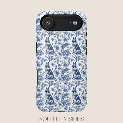 German Shepherd Toile De Jouy Magnetic Phone Case