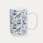 Spanish Water Dog Blue Toile Mug