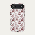 German Shepherd Burgundy Toile phone Case
