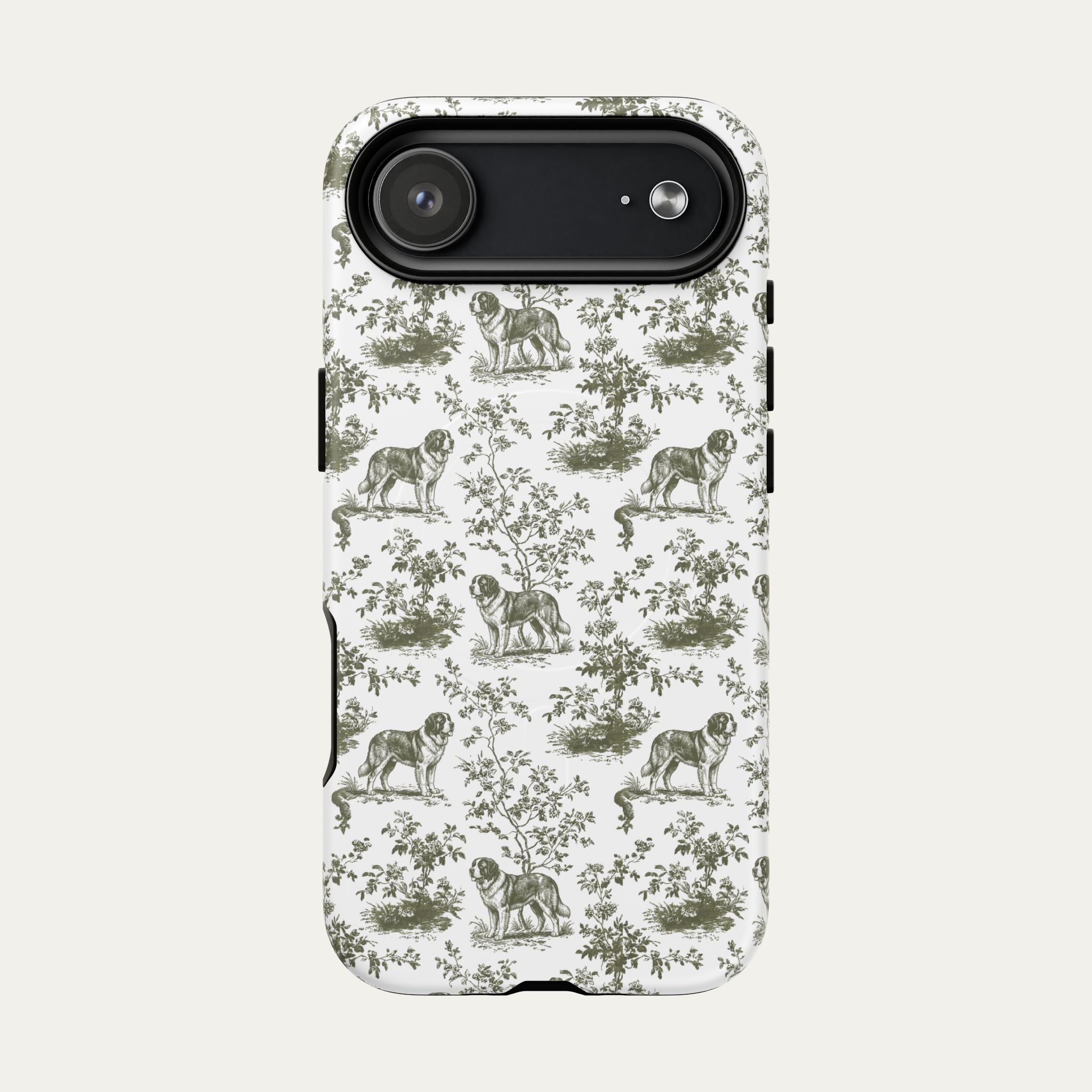 Saint Bernard Sage Green Toile phone Case