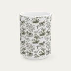 Basset Hound Sage Green Toile Mug