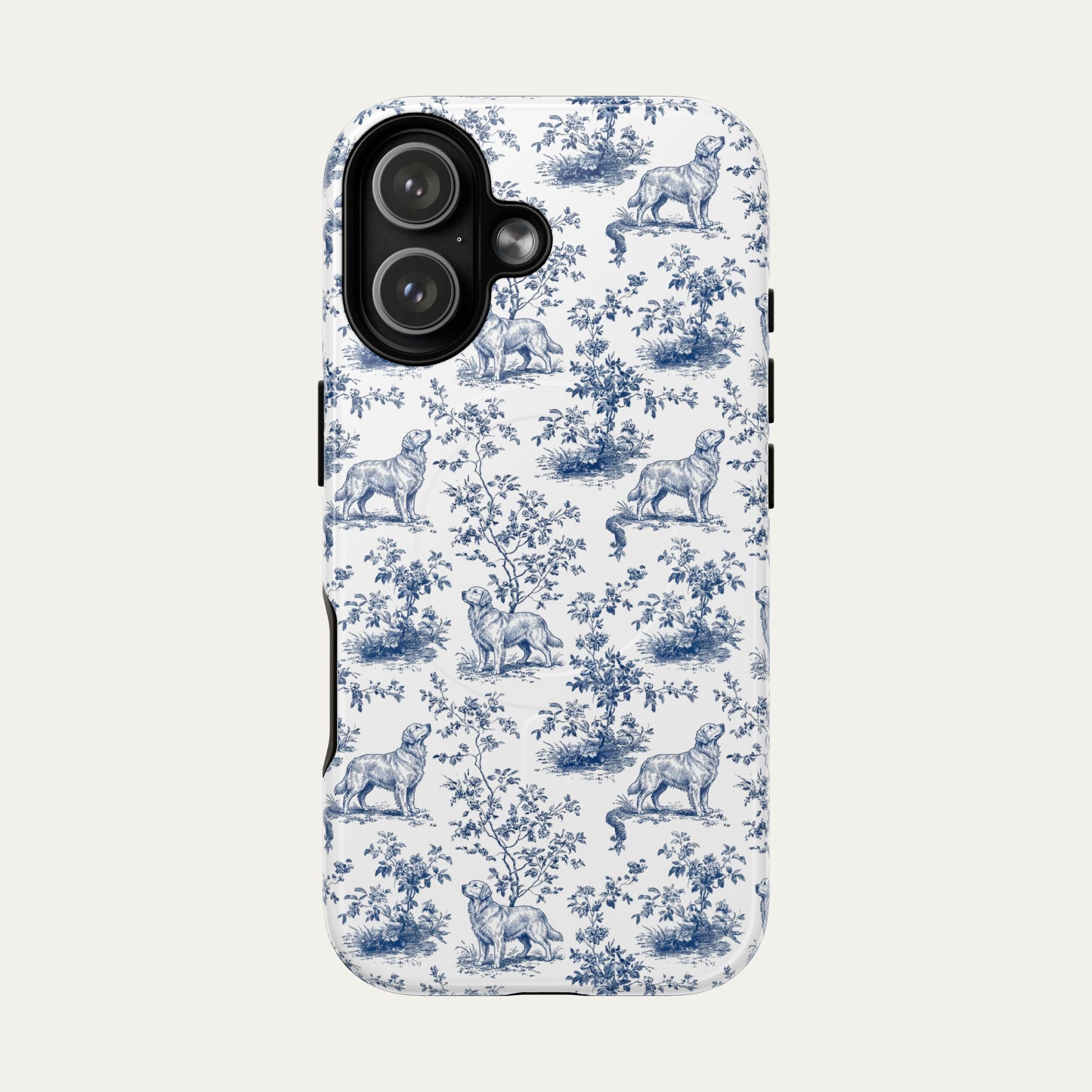 Golden Retriever Blue Toile Phone case