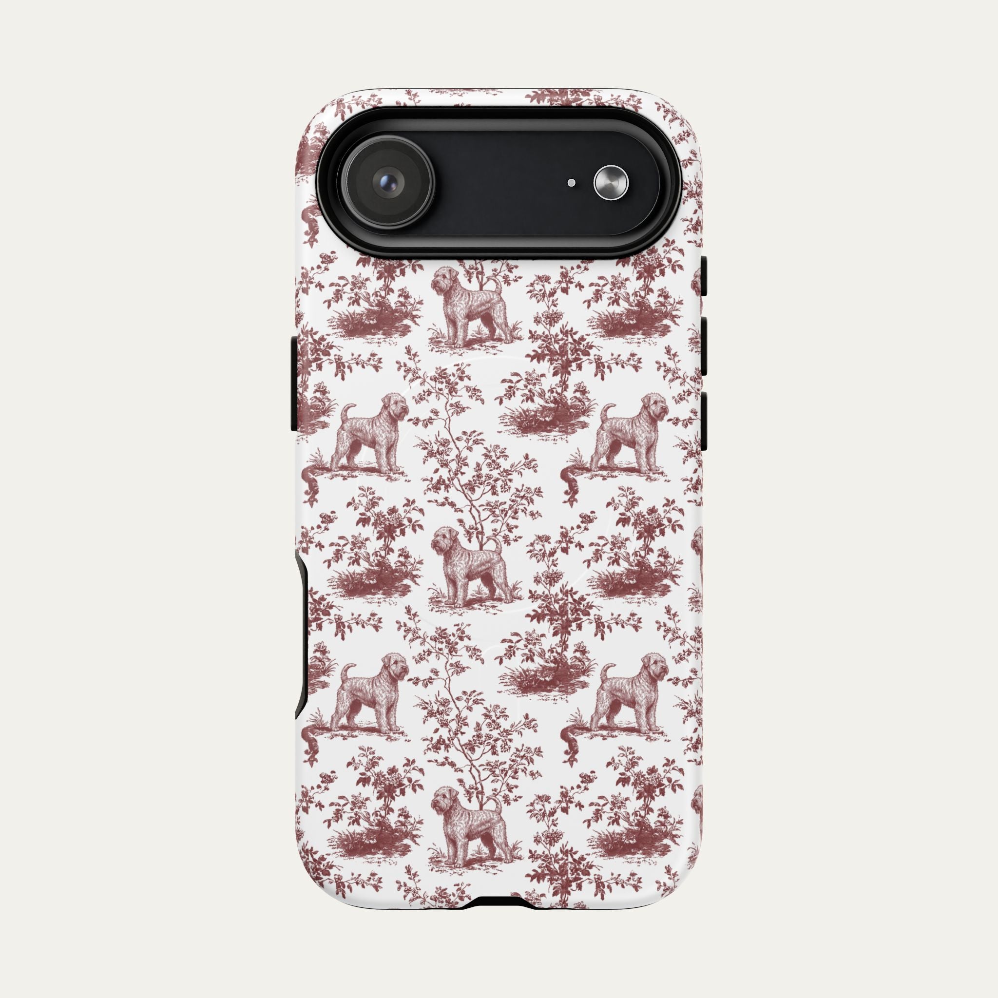 Wheaten Terrier Burgundy Toile phone Case
