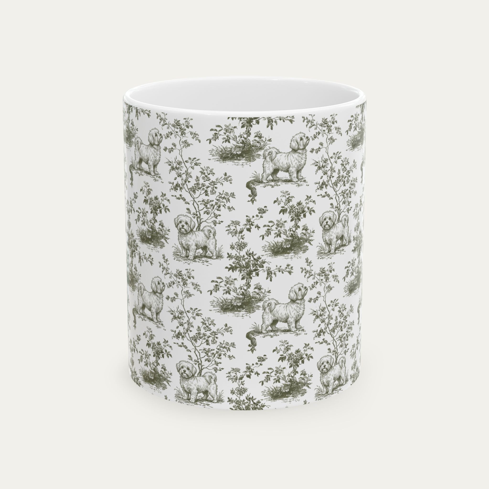 Maltese Sage Green Toile Mug