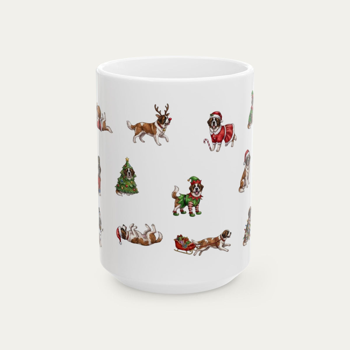 Saint Bernard Christmas Mug