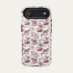 Saint Bernard Burgundy Toile phone Case