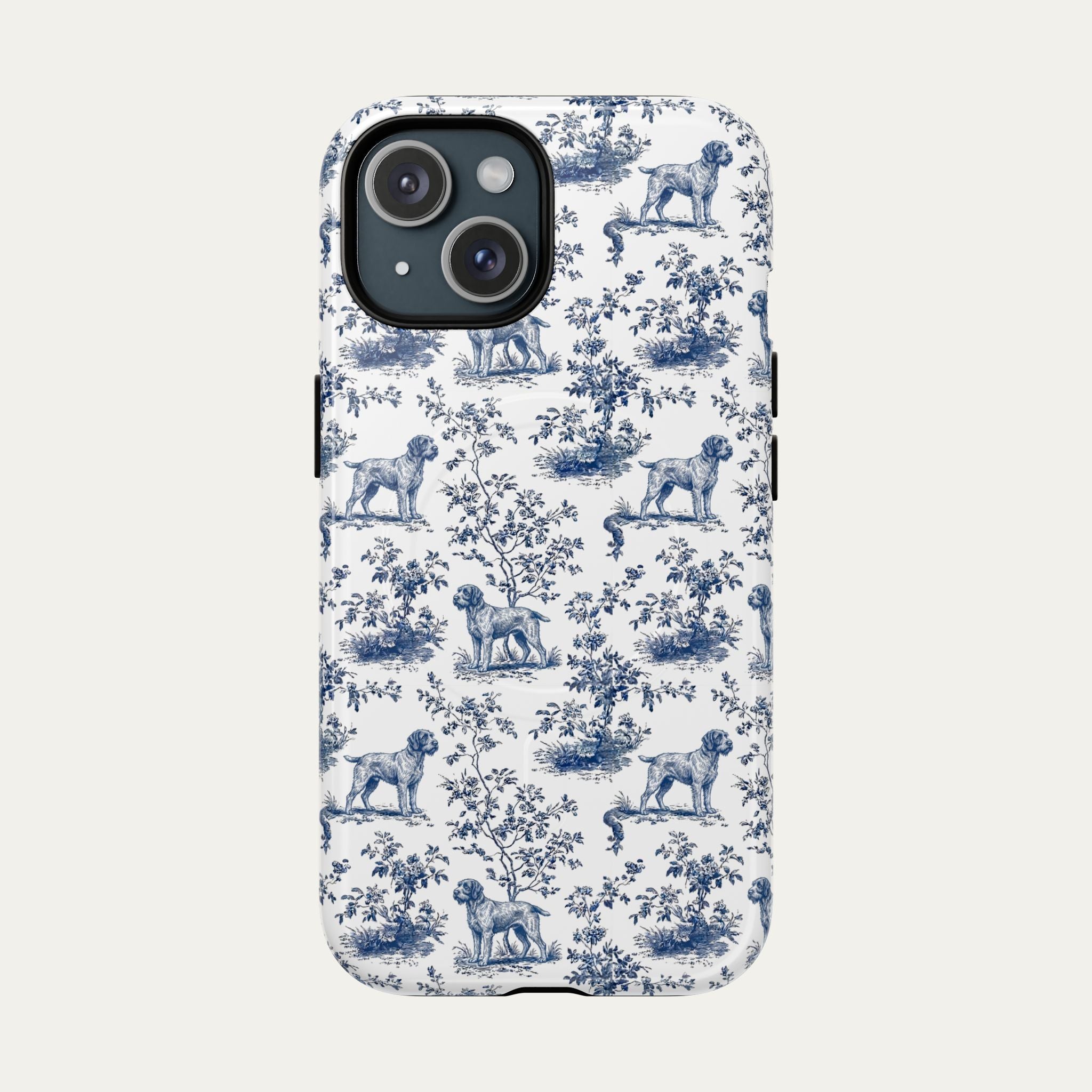 Wirehaired Pointing Griffon Blue Toile Phone case
