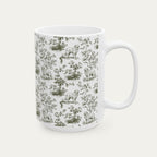 Great Pyrenees Sage Green Toile Mug