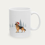 Custom German Shepherd Black and Tan  Christmas Santa Hat Mug