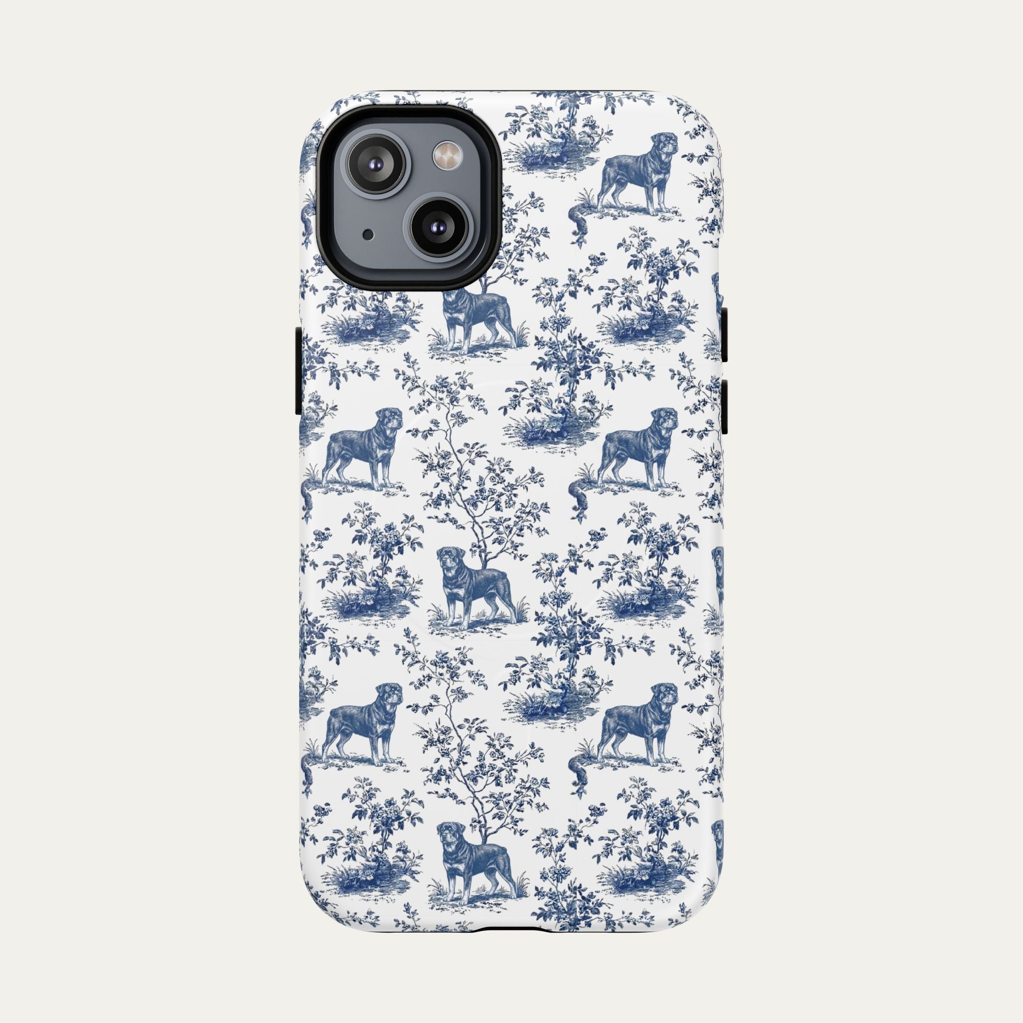 Rottweiler Blue Toile Phone case