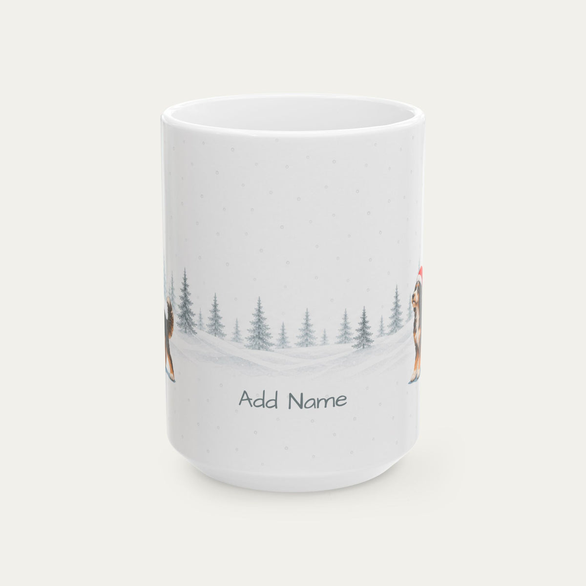 Custom Bernedoodle Tri Color Christmas Hat Santa Hat Mug