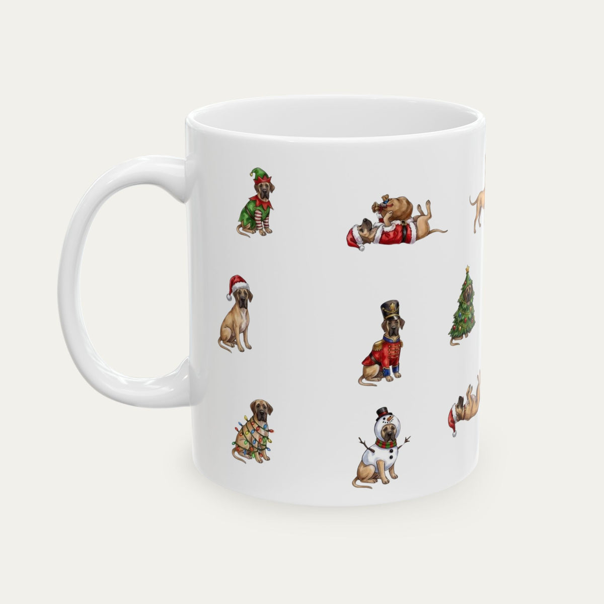 Great Dane Fawn Christmas Mug