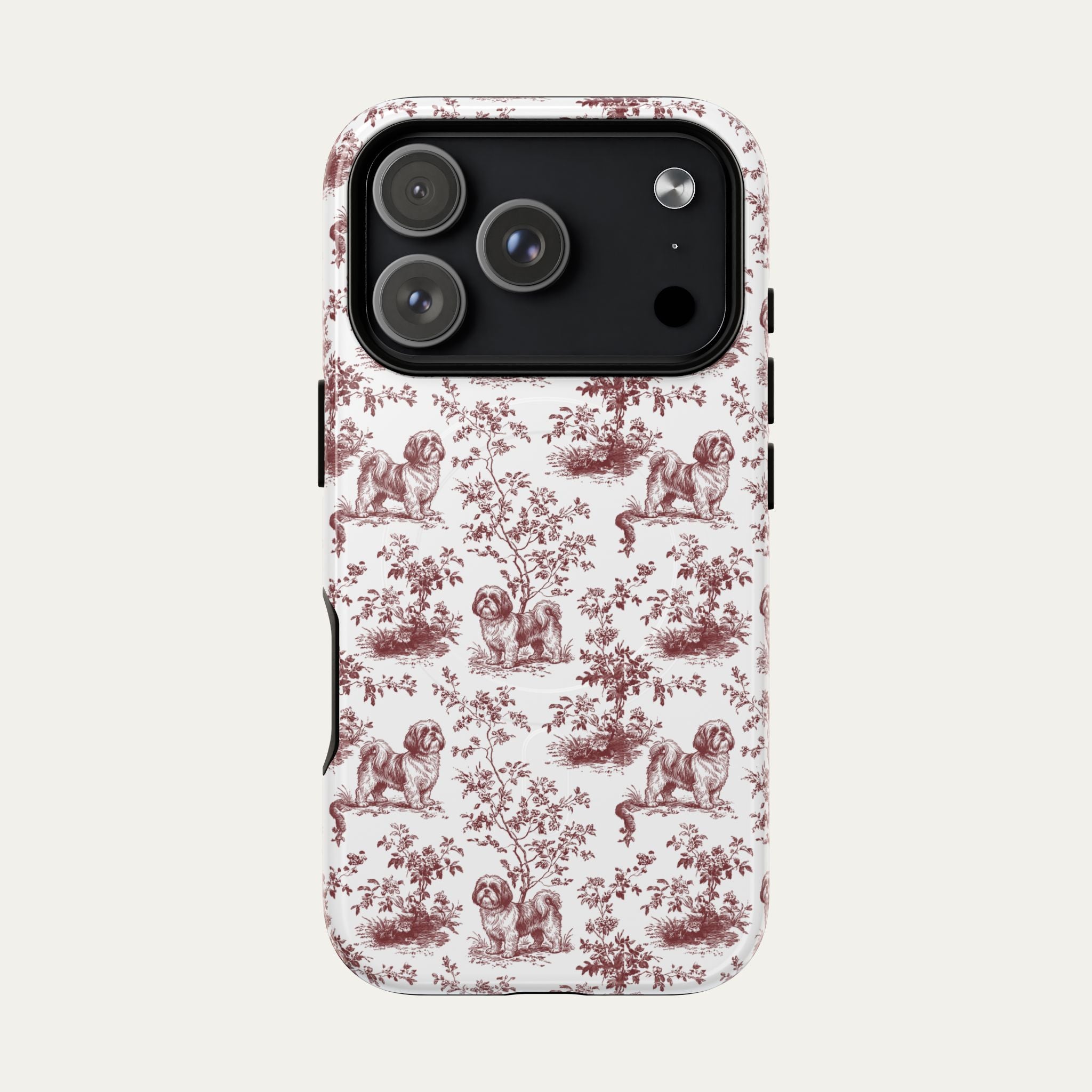 Dog Burgundy Toile phone Case
