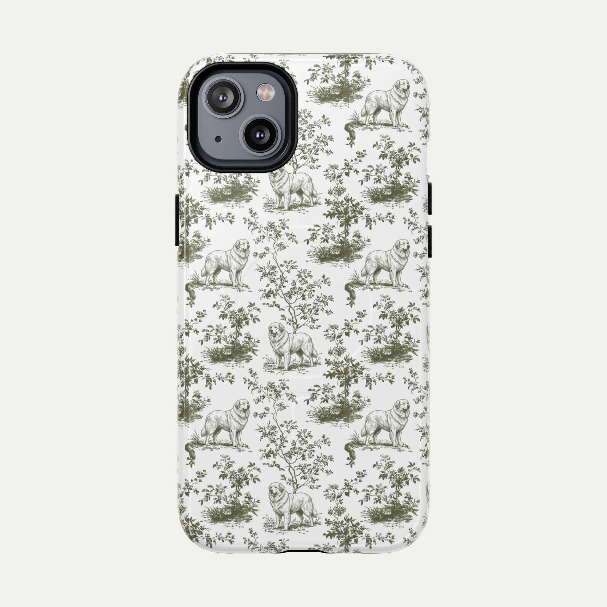 Great pyrenees Sage Green Toile phone Case