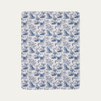 Alaskan Malamute Toile De Jouy Fleece Blanket