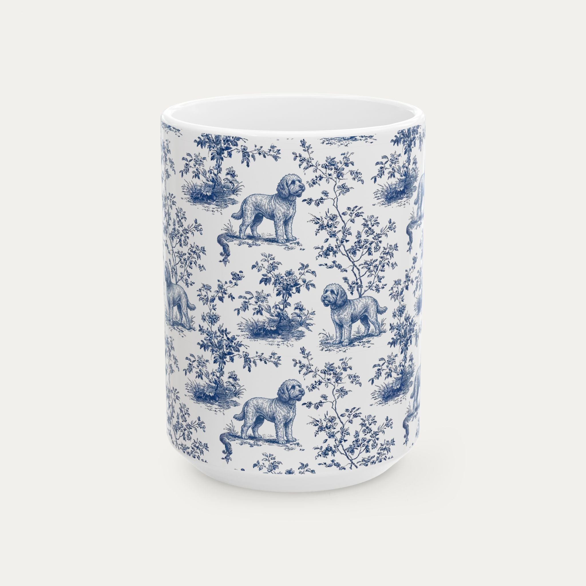 Cockapoo Blue Toile Mug