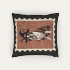 Boston Terrier brown and white Halloween Woven Pillow
