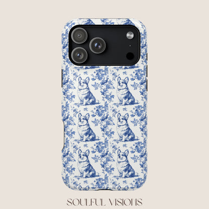 Corgi Toile De Jouy Magnetic Phone Case