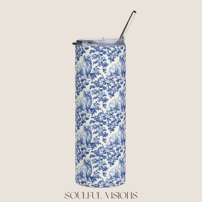 Great Pyrenees Stainless Steel Tumbler With Straw, 20oz