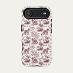 Newfoundland Burgundy Toile phone Case