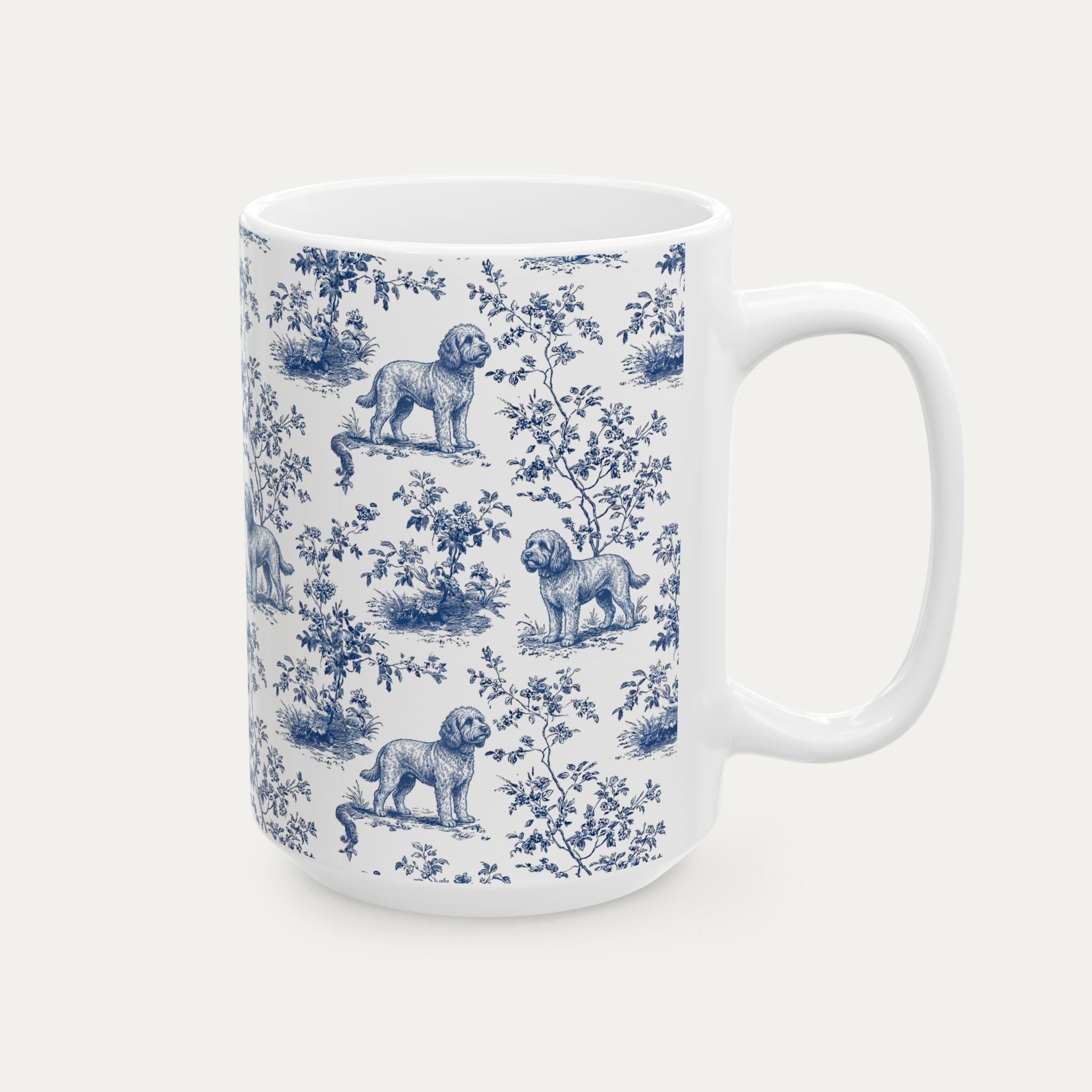 Cockapoo Blue Toile Mug