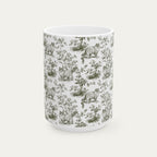 Ragdoll Cat Sage Green Toile Mug