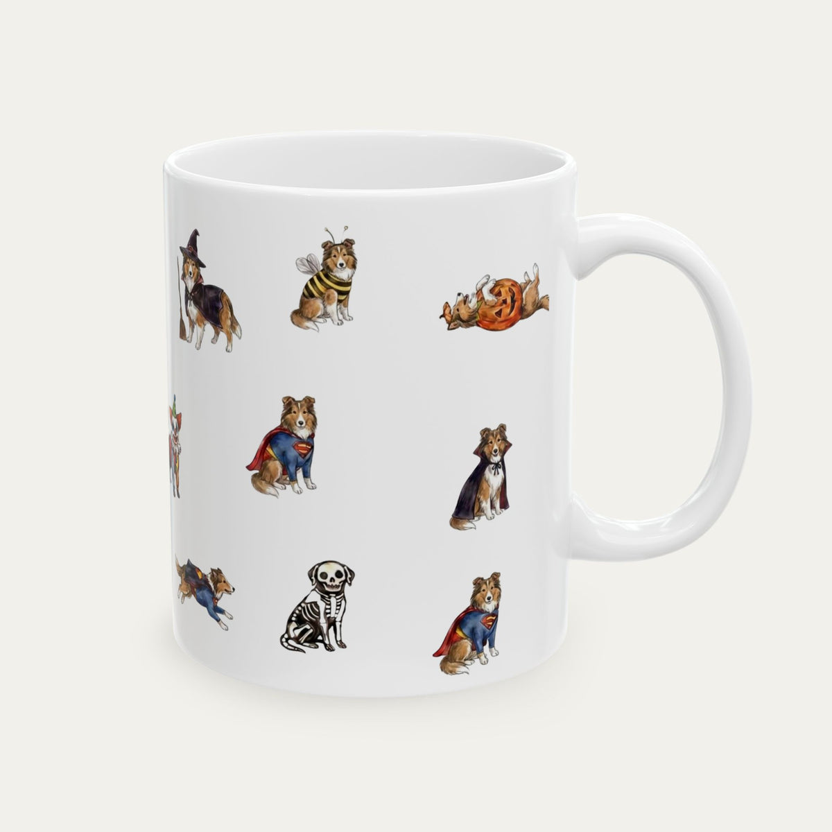 Shetland Sheepdog Halloween mug