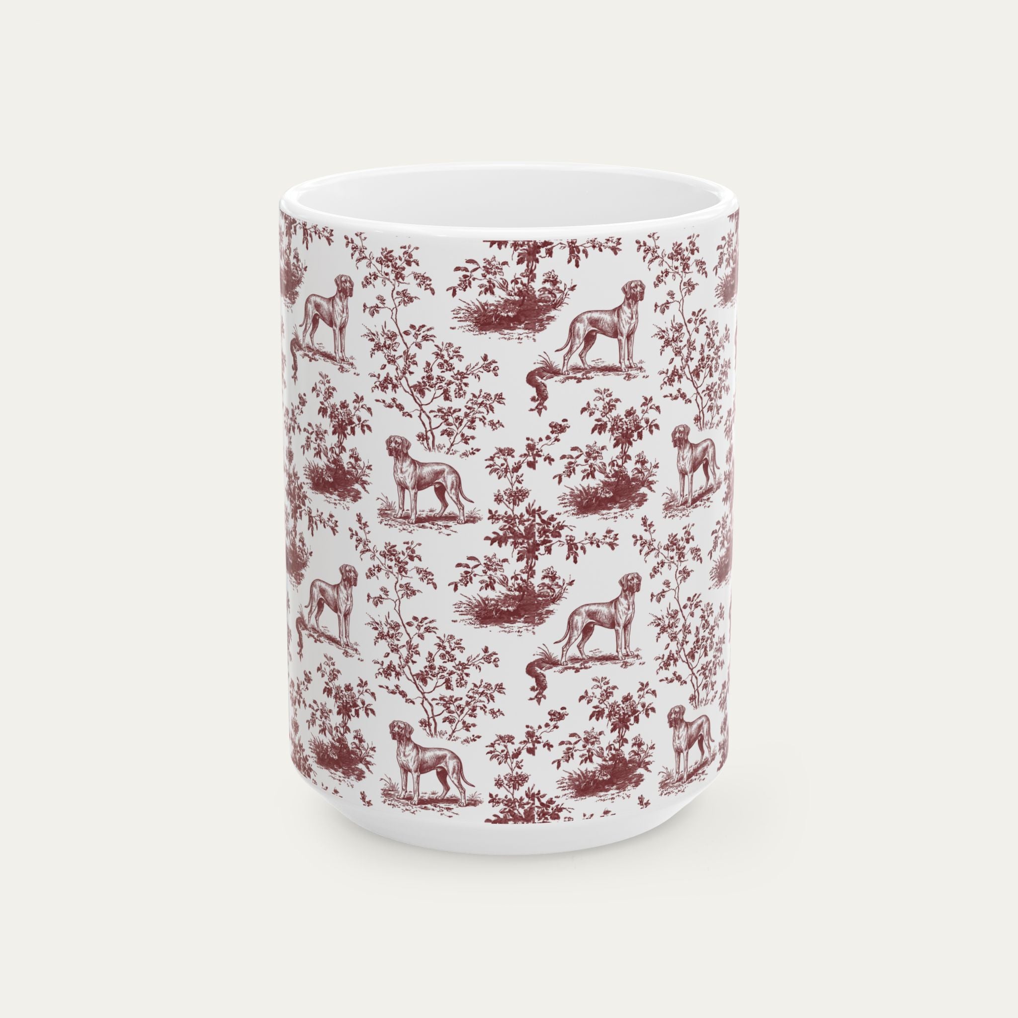 Great Dane Burgundy Toile Mug
