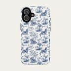 Dachshund Longhaired Blue Toile Phone case