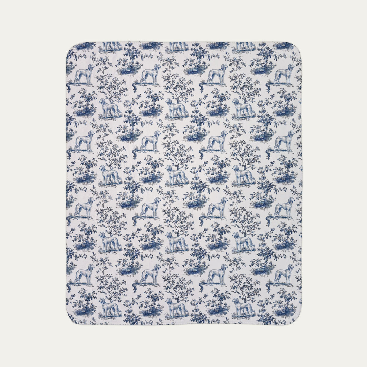 Saluki Toile De Jouy Fleece Blanket