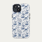 Bull Terrier Blue Toile Phone case