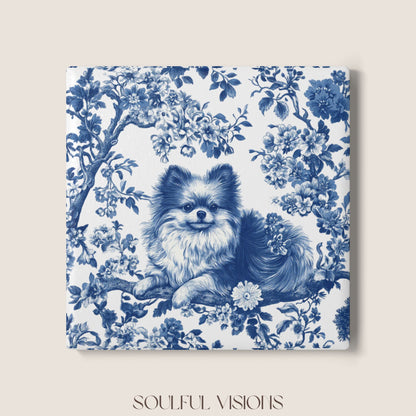 Pomeranian Ceramic Coaster French Toile