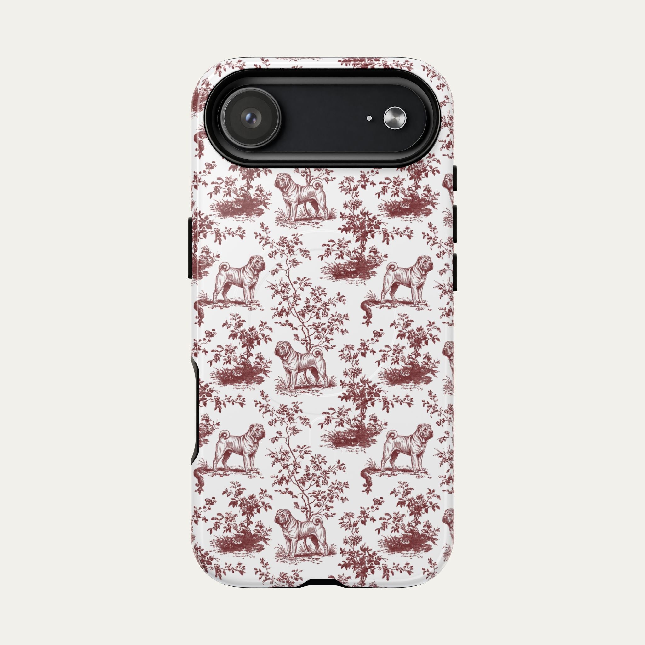 Shar Pei Burgundy Toile phone Case