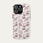 French Bulldog Burgundy Toile phone Case