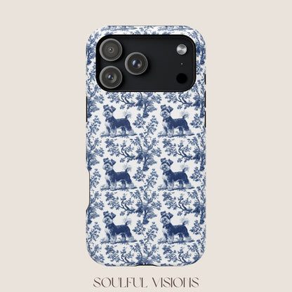 Miniature Schnauzer Toile De Jouy Magnetic Phone Case