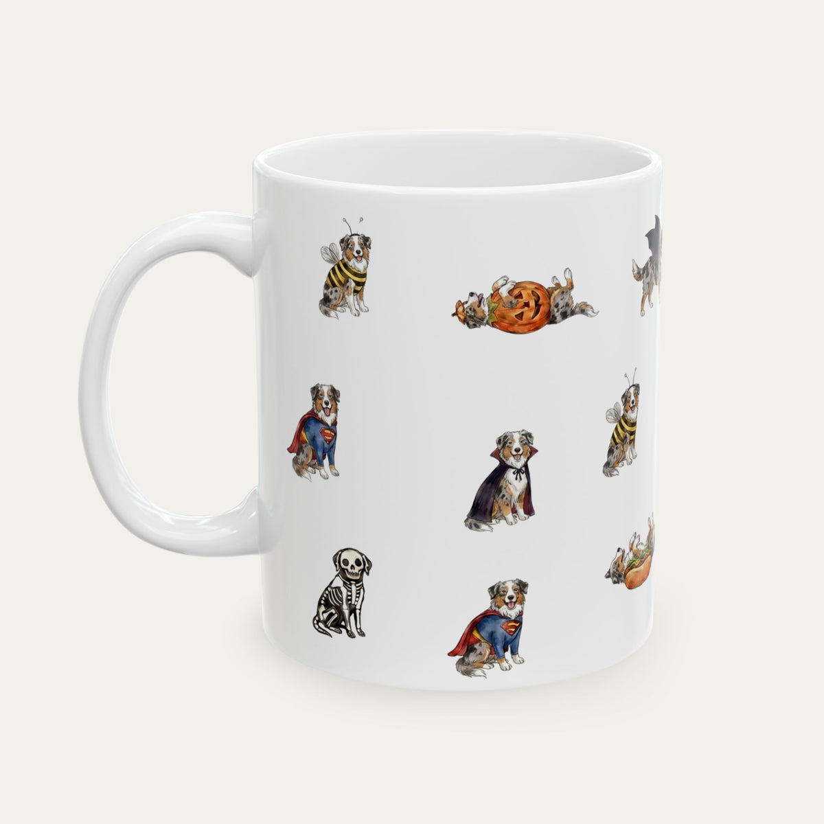 Australian shepherd Blue Merle Halloween mug