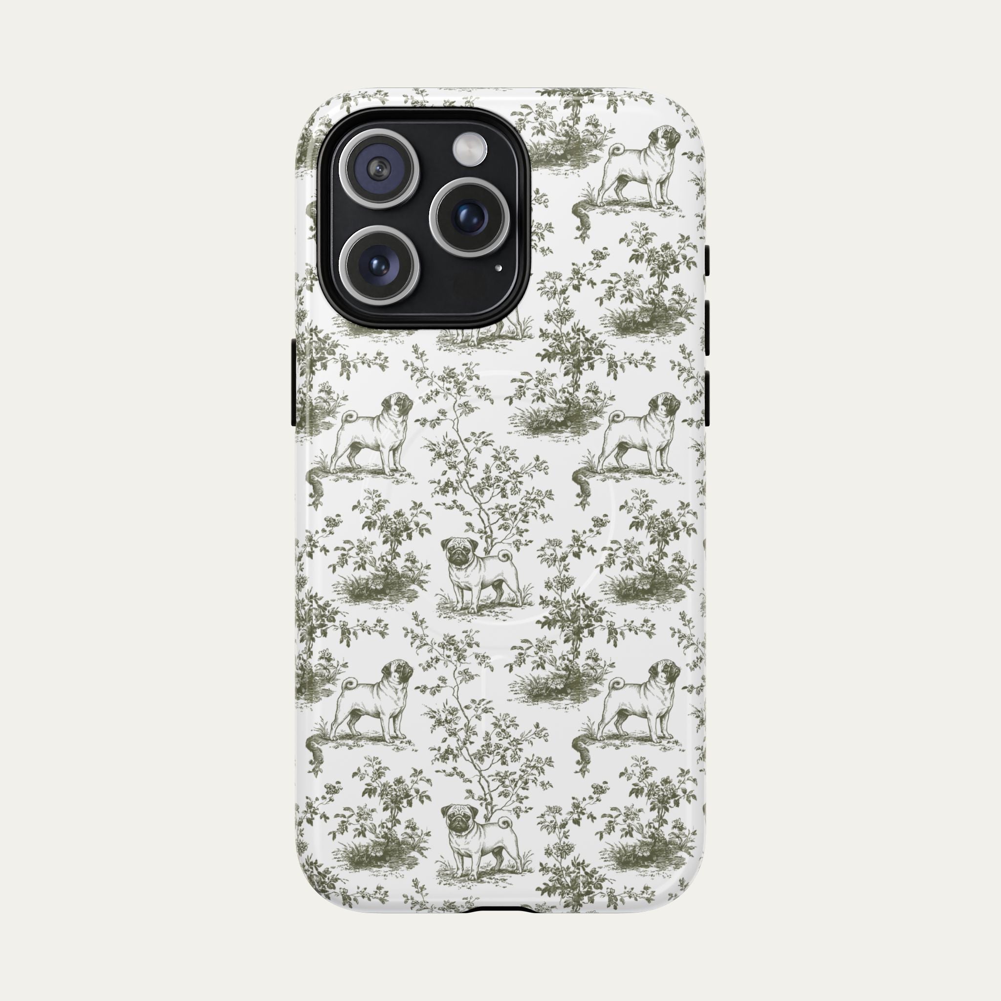 Pug Sage Green Toile phone Case