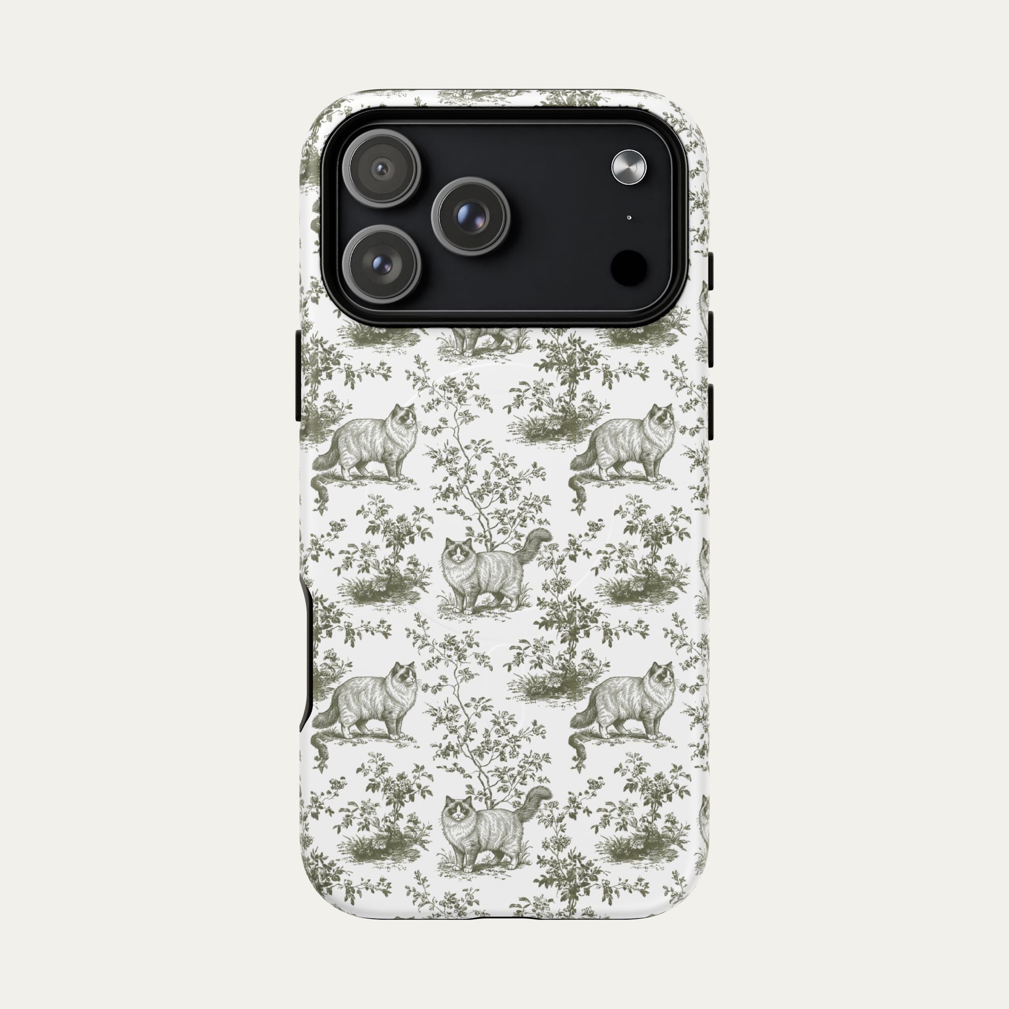 Ragdoll Cat Sage Green Toile phone Case