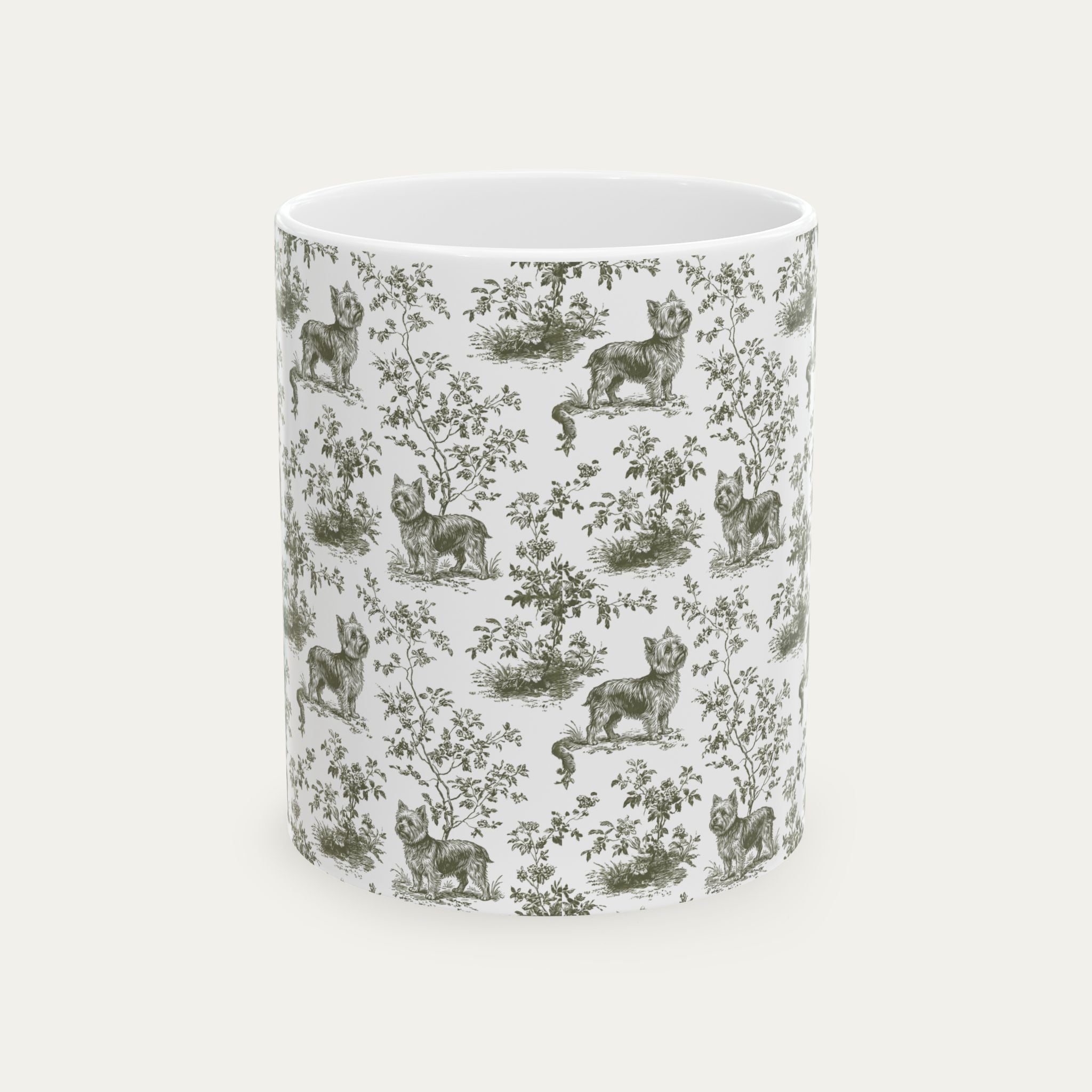 Yorkshire Terrier Sage Green Toile Mug