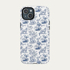 Golden Retriever Blue Toile Phone case