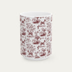 Basenji Burgundy Toile Mug