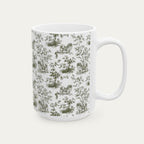 Pekingese Sage Green Toile Mug