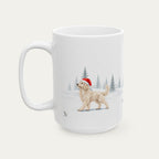 Custom Goldendoodle Cream  Christmas Santa Hat Mug