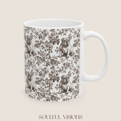 English Bulldog Toile De Jouy Mug