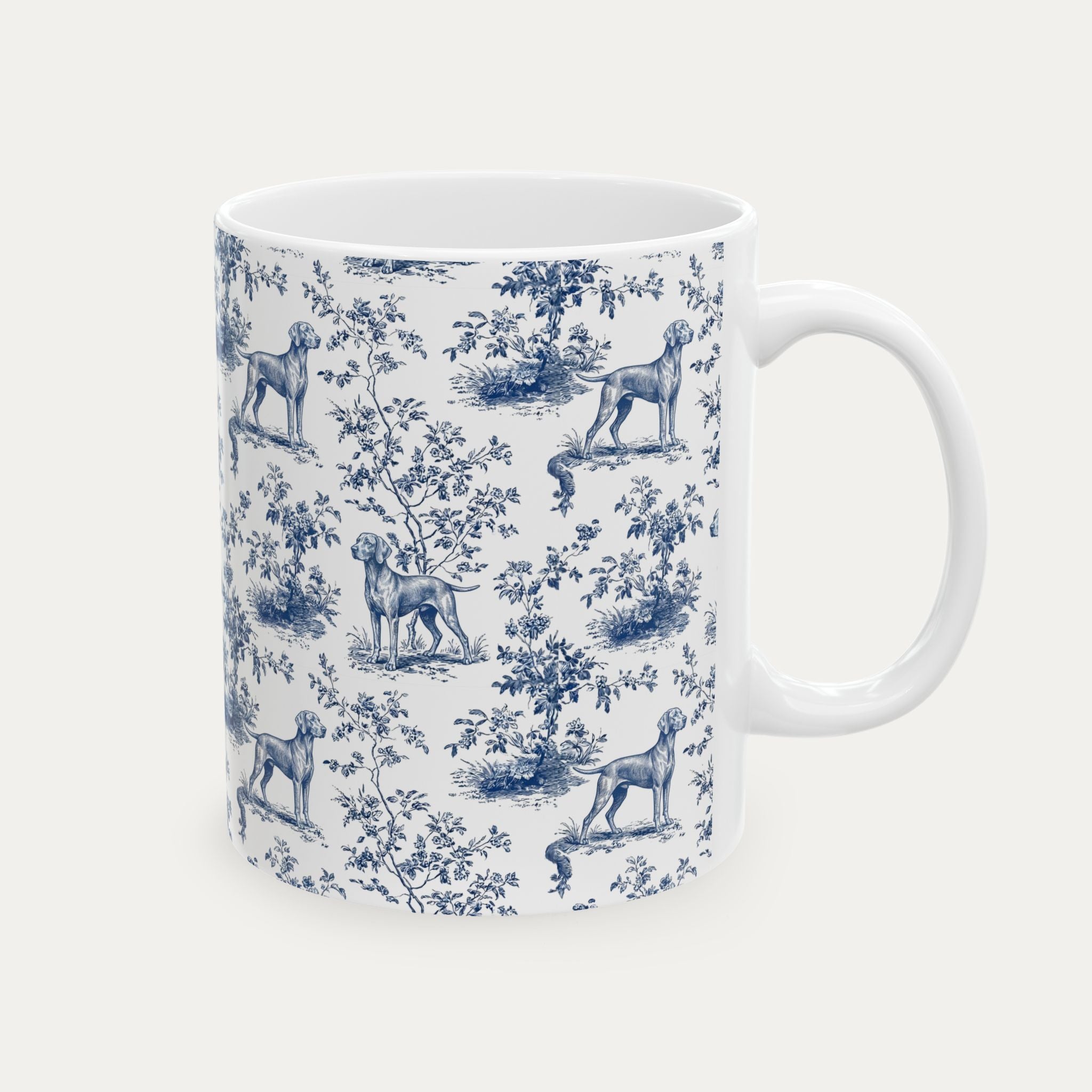 Weimaraner Blue Toile Mug